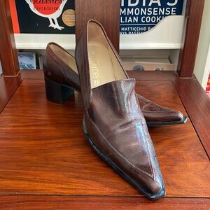 EUC Leather Heeled Loafers